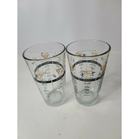 VINTAGE Drinking Glasses with Cocktail Recipes Art - Picture 4 of 8